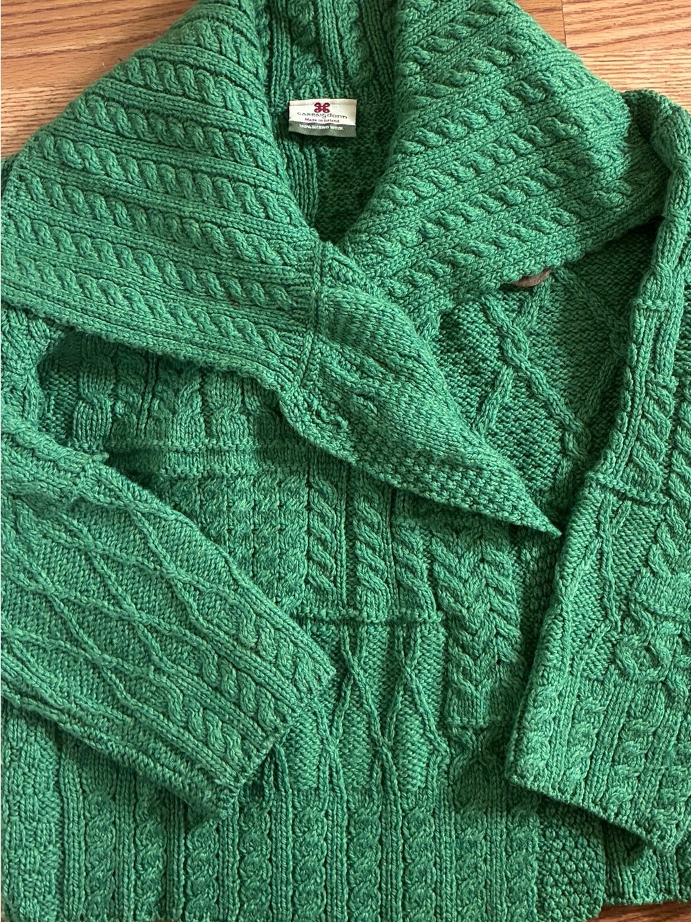 Irish Wool Wrap Sweater - Picture 3 of 4